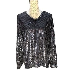 Celeste Vintage Black Sequin Top Size Medium